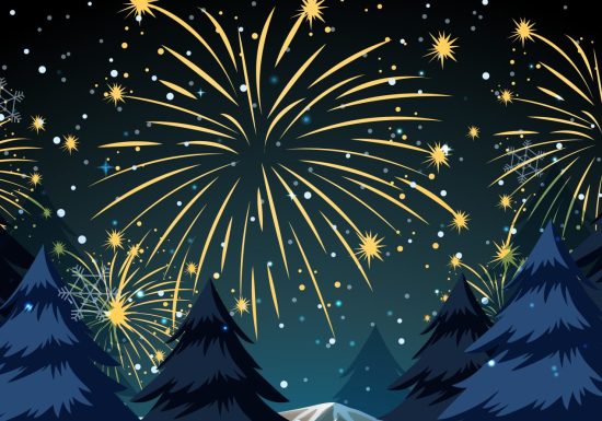 Noël – Arrivée du Père-Noël et feu d’artifice