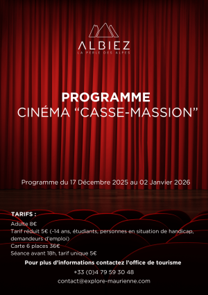 Programme cinéma 18/12 au 02/01