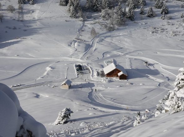 Randonnée Raquette Les Alpages du Chaussy côté Bonvillard