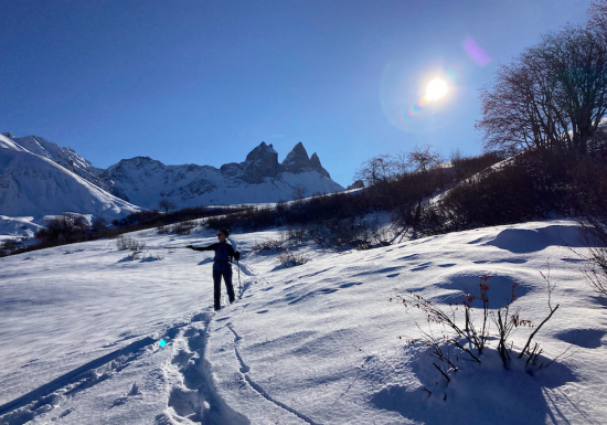 Une journée en raquettes au pied des Aiguilles d’Arves