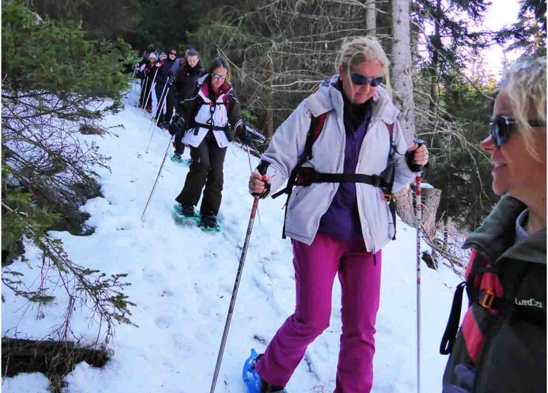 Rando raquettes en forêt
