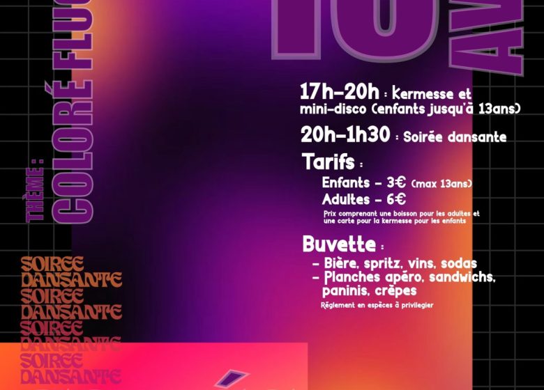 Kermesse mini-disco et soirée dansante Fluo