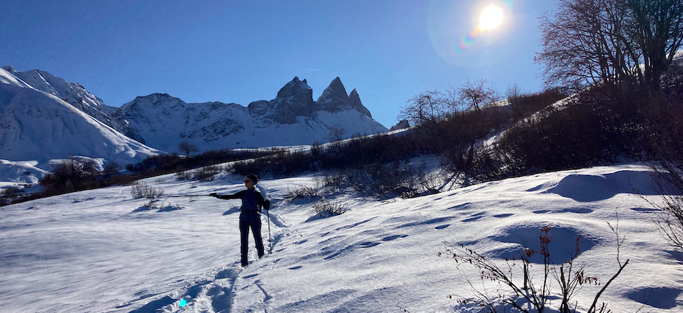 Une journée en raquettes au pied des Aiguilles d’Arves