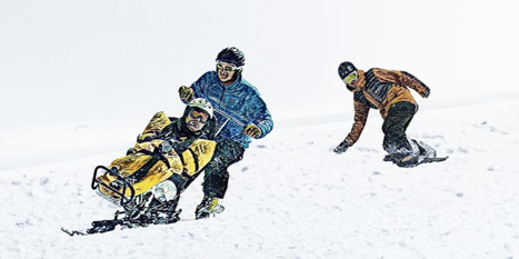 Descentes de pistes en tandem fauteuil-ski